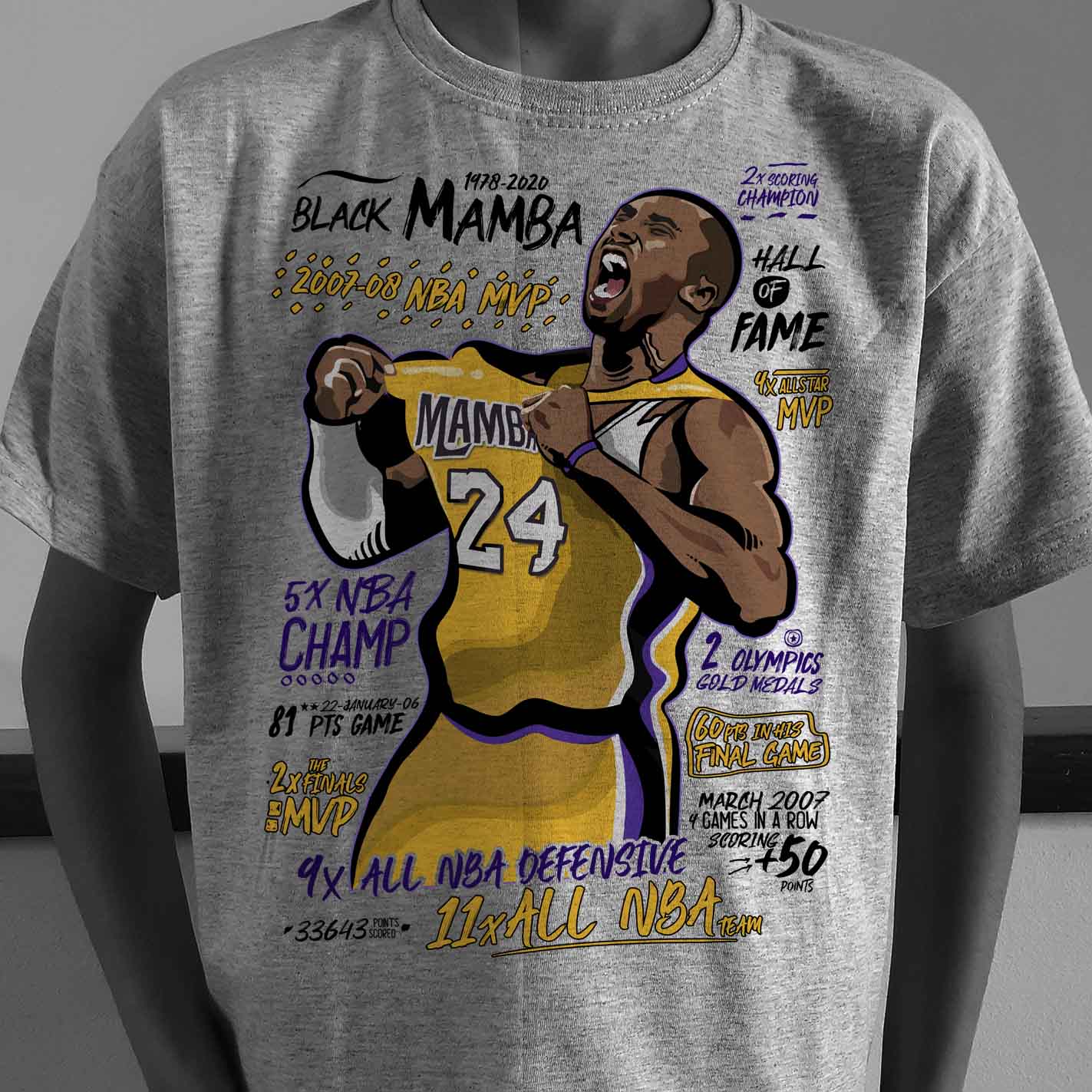 Camiseta Mamba de Kobe Bryant | Equipo Los Angeles Lakers | | Mujer