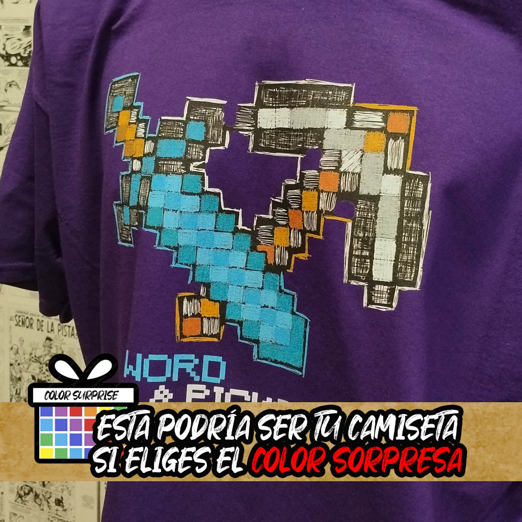 Camiseta Pico y Espada Pixel Art | Videojuego Minecraft | Hombre - Hombre Detalle