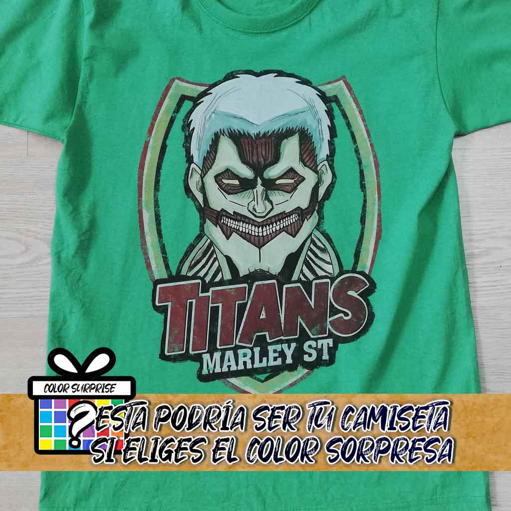 camiseta anime ataque a los titanes acorazado