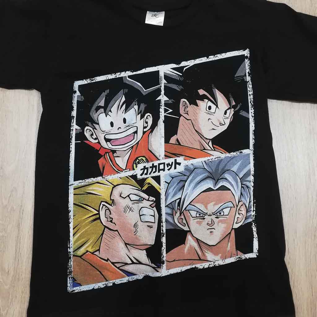 Camiseta Dragon Ball | Goku 4 Caras | Anime - Hombre - Vista Frontal