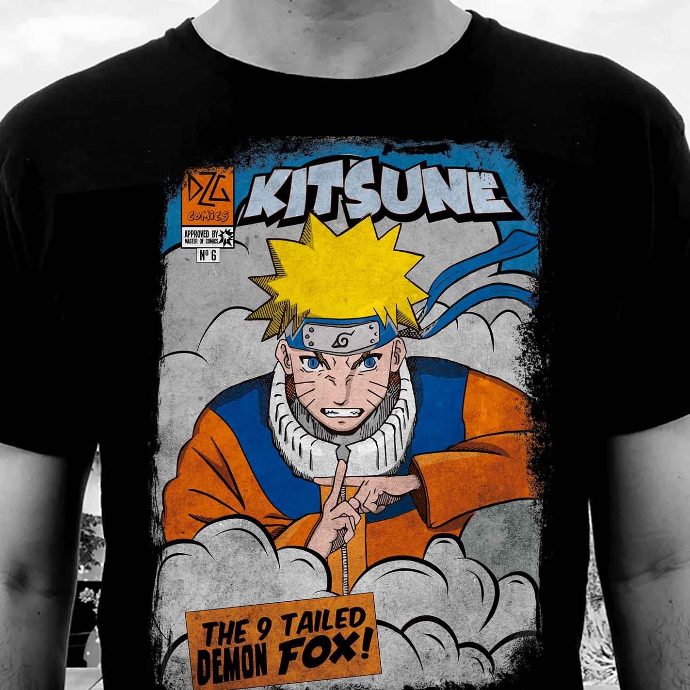 Camiseta Kitsune Demon Fox | Anime Naruto | Infantil - Vista Frontal