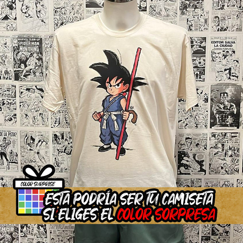 Camiseta Goku Bastón | Anime Dragon Ball | Infantil