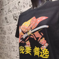 Camiseta Zenitsu Agatsuma | Anime Guardianes de la Noche | Hombre - Camiseta Zenitsu Anime Guardianes Noche Detalle