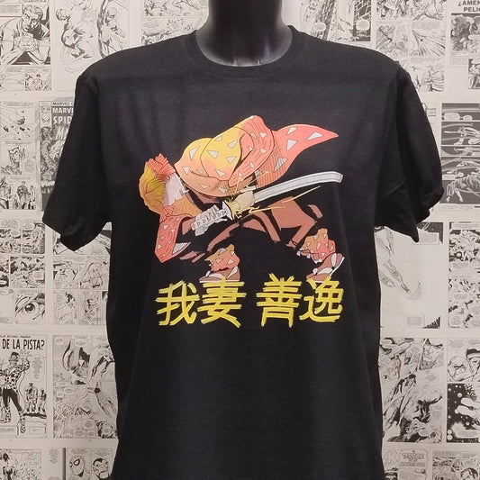 Camiseta Zenitsu Agatsuma | Anime Guardianes de la Noche | Hombre - Camiseta Zenitsu Anime Guardianes Noche Frontal