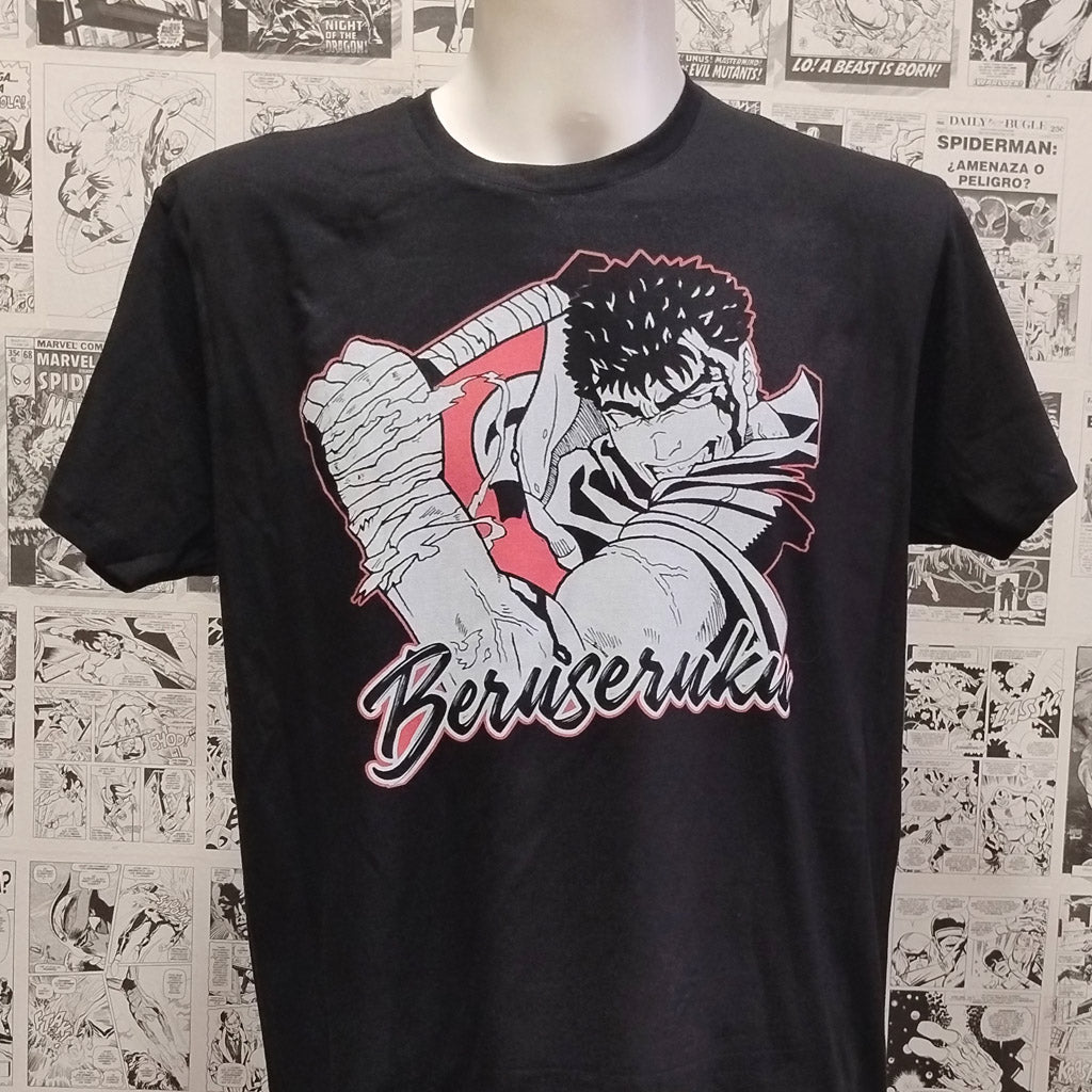 Camiseta Guts Espadachín Negro | Anime Berserk | Hombre - Vista Frontal