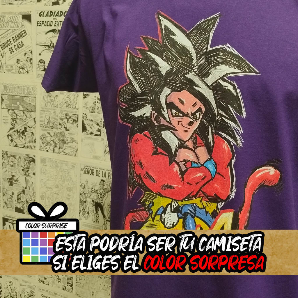 Camiseta de Goku Supersaiyan 4 del Anime Dragon Ball