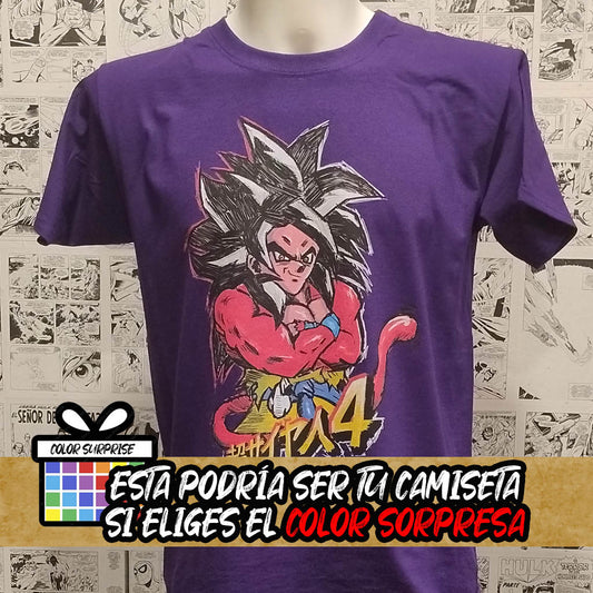 Camiseta de Goku Supersaiyan 4 del Anime Dragon Ball