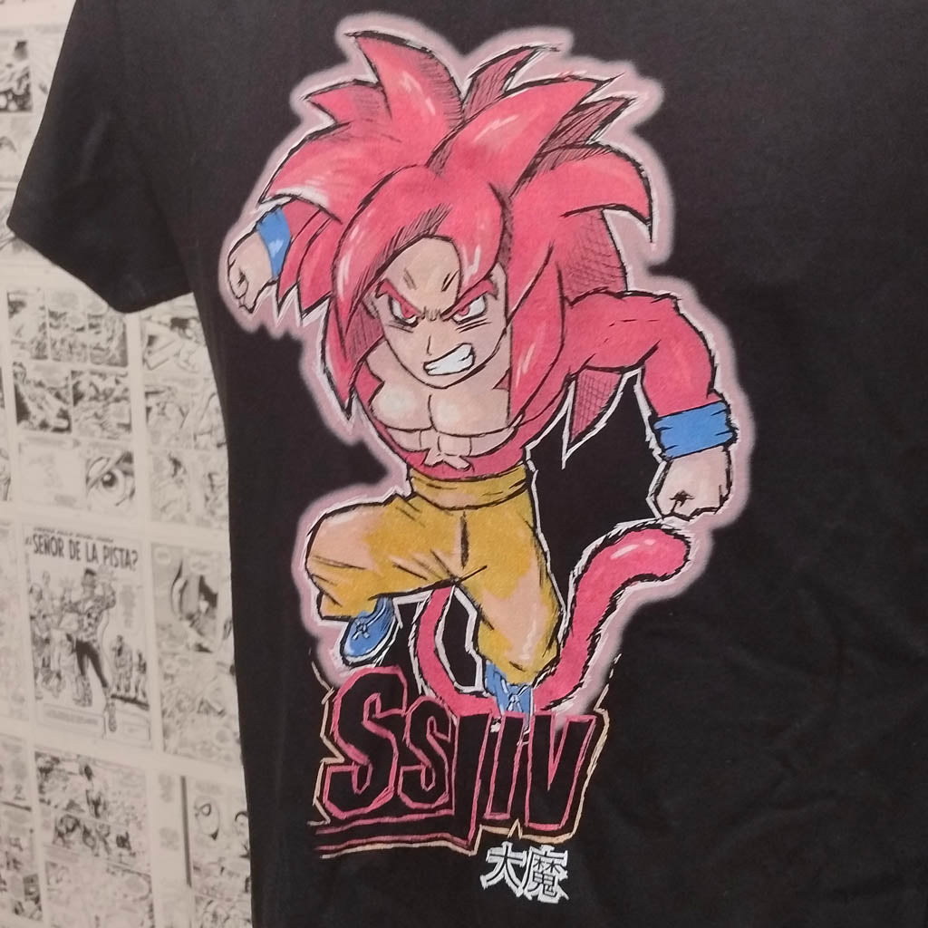 Camiseta de Goku niño Supersaiyan 4 del Anime Dragon Ball