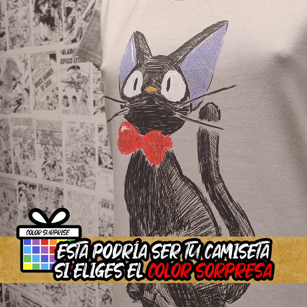 Camiseta Jiji el Gato | Pelicula Nicky la Aprendiz de Bruja | Mujer | Kool Things -  Detalle