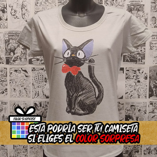 Camiseta Jiji el Gato | Pelicula Nicky la Aprendiz de Bruja | Hombre | Kool Things - Frontal