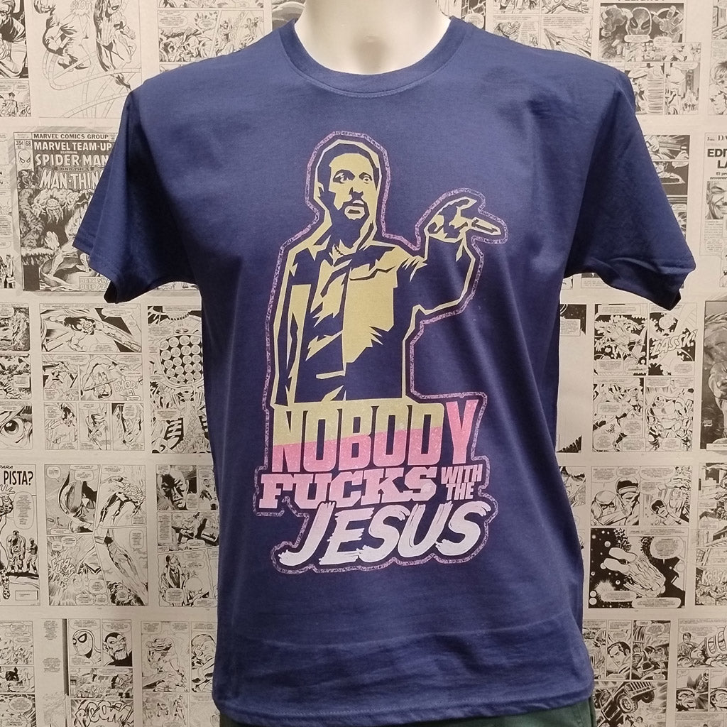 Camiseta Nobody Fucks With The Jesus | Cine The Big Lebowski | Mujer - Hombre Frontal