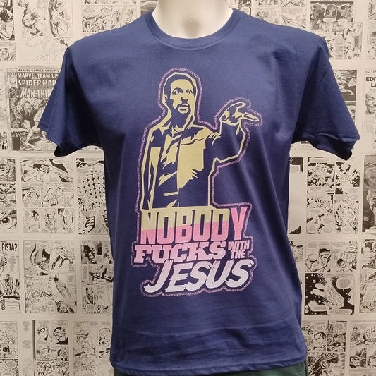 Camiseta Nobody Fucks With The Jesus | Cine The Big Lebowski | Mujer - Hombre Frontal