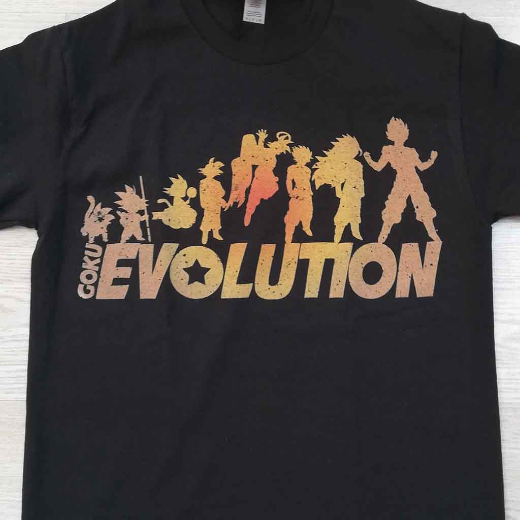 Dragon Ball | Goku y Todas sus Evoluciones | Camiseta Anime - Hombre