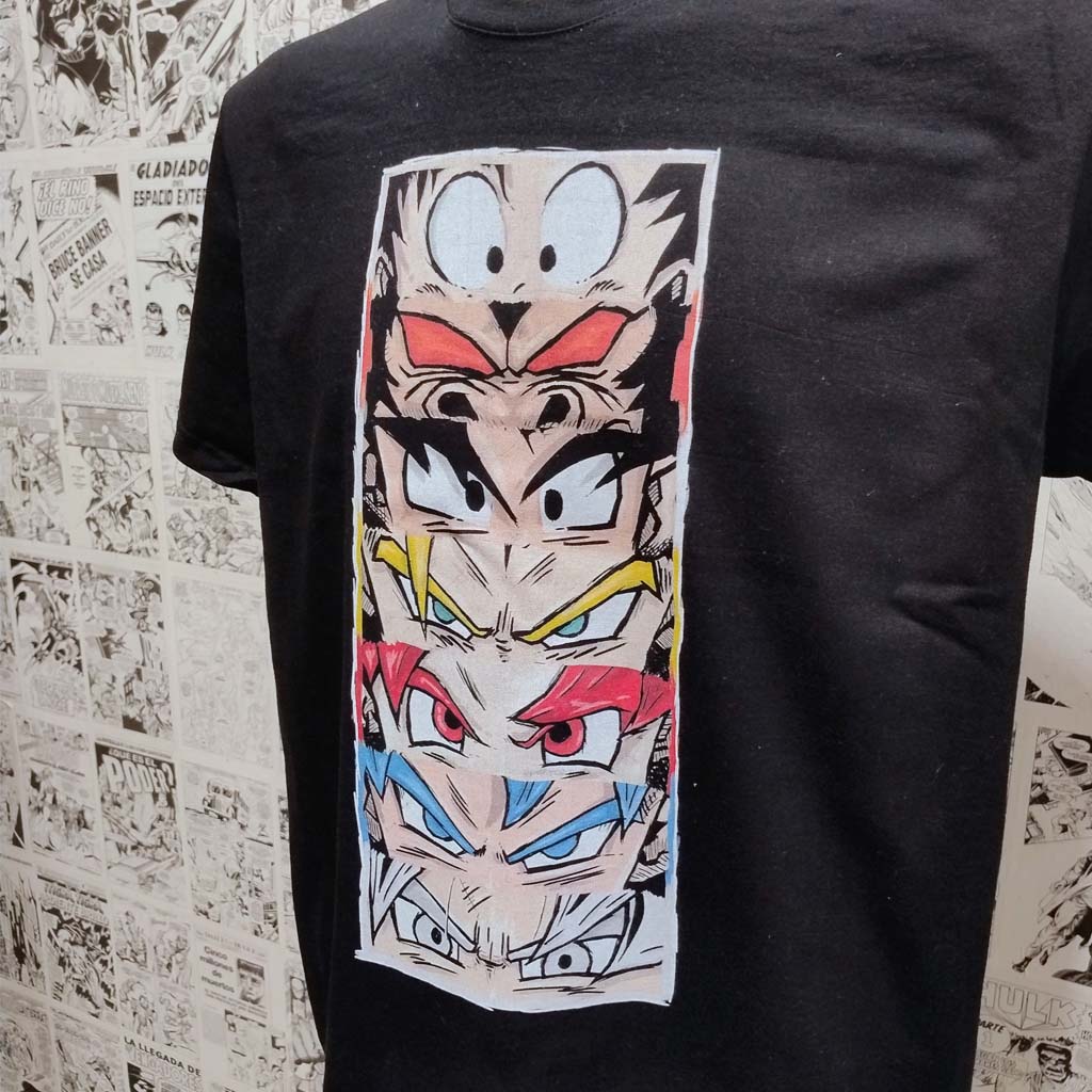 Camiseta Transformaciones de Goku | Anime Dragon Ball | Hombre