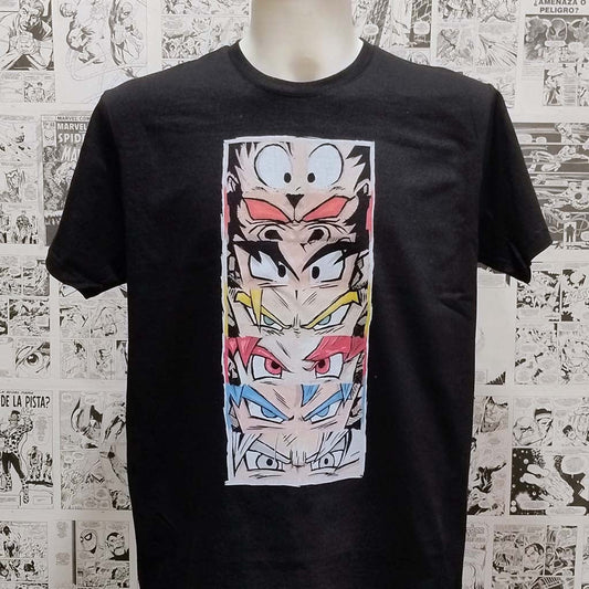 Camiseta Transformaciones de Goku | Anime Dragon Ball | Hombre - Vista Frontal