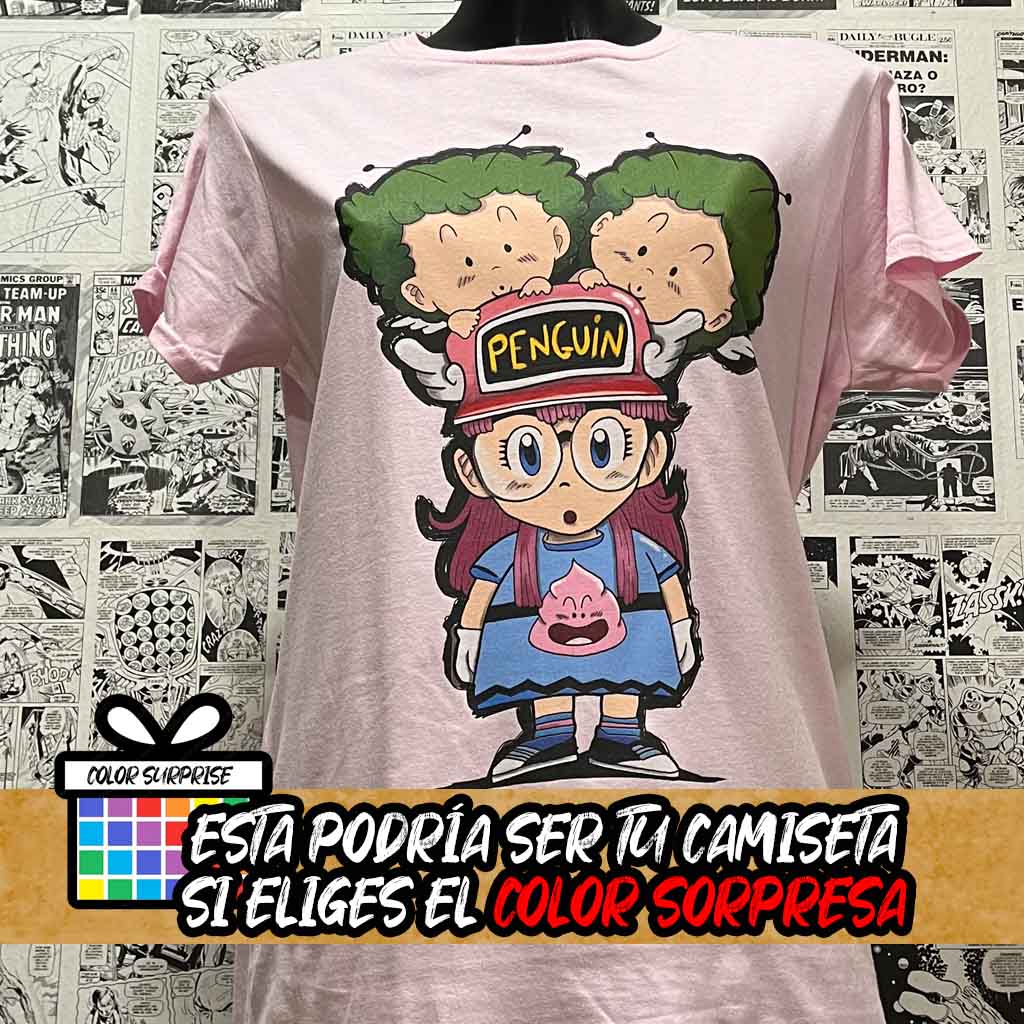 Camiseta Arale y Gatchans | Anime Dr Slump | Hombre - Vista Frontal