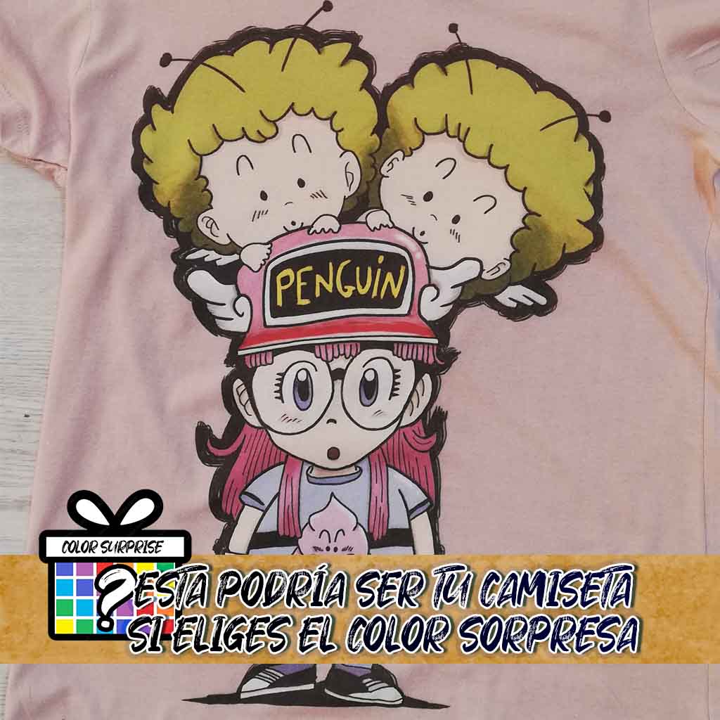 Camiseta Arale y Gatchans | Anime Dr Slump | Mujer