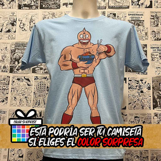 Camiseta Musculman Comiendo Gyudon | Anime Musculman | Hombre - Vista Frontal