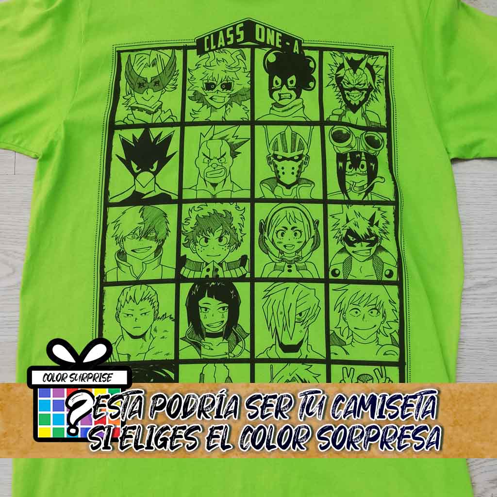 Camiseta Clase 1-A | Anime My Hero Academia | Hombre - Vista Frontal