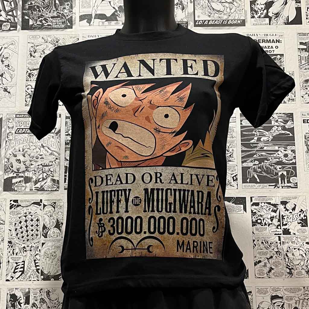 camiseta anime one piece wanted