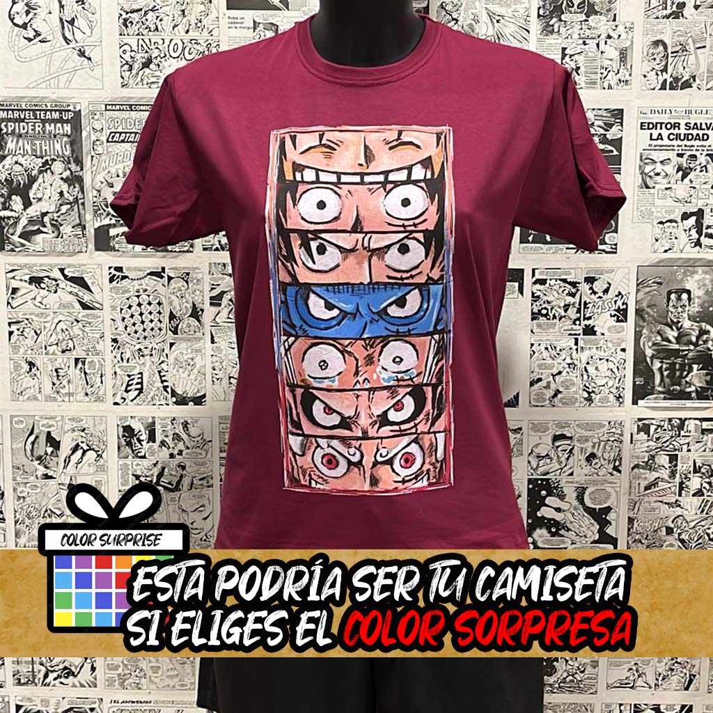 Camiseta de Luffy y sus transformaciones del Anime One Piece