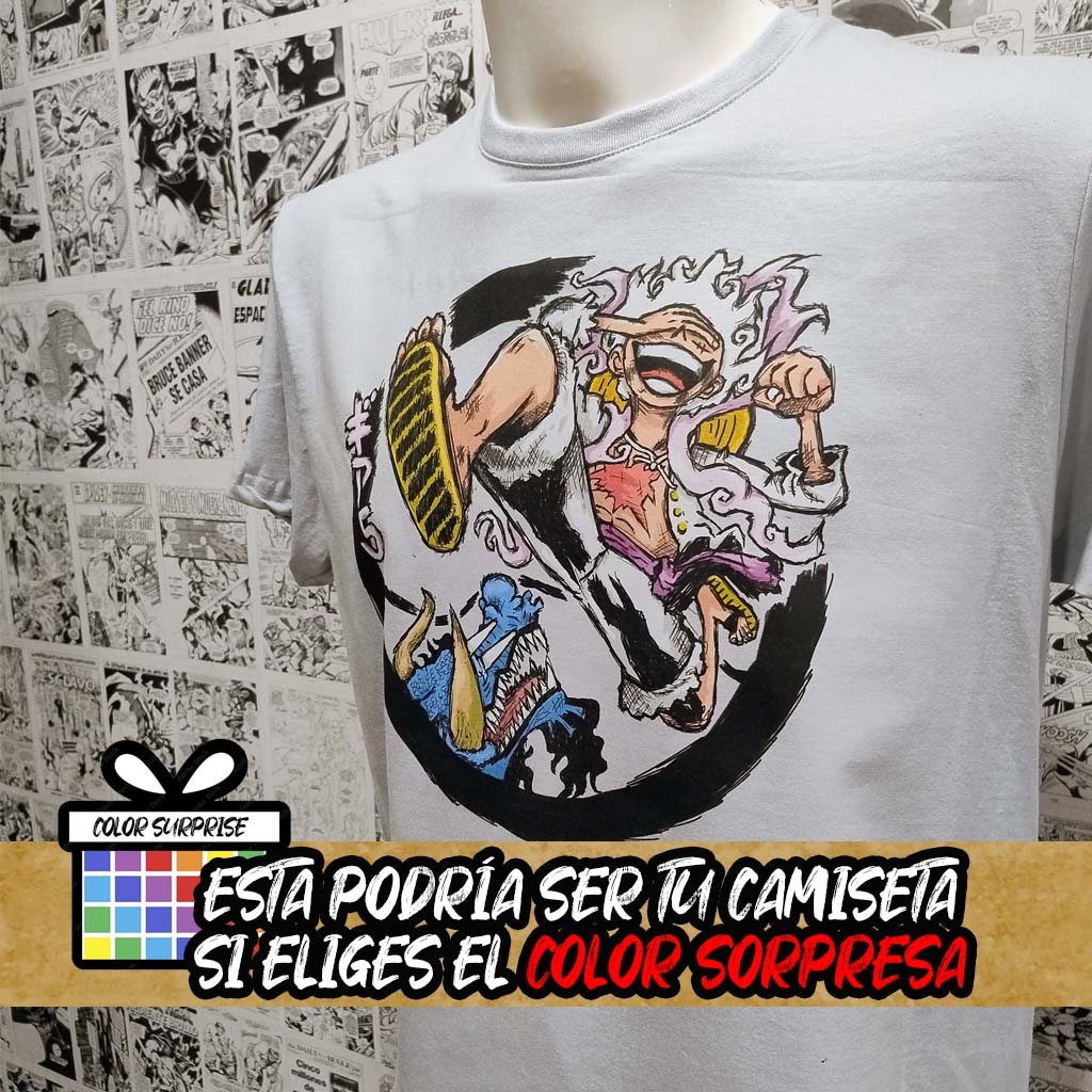 camiseta del gear 5 de luffy del anime one piece