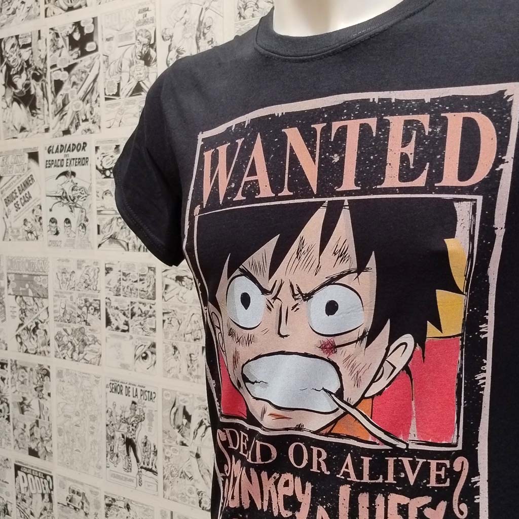 Camiseta Wanted Luffy | Anime One Piece | Hombre | Hombre