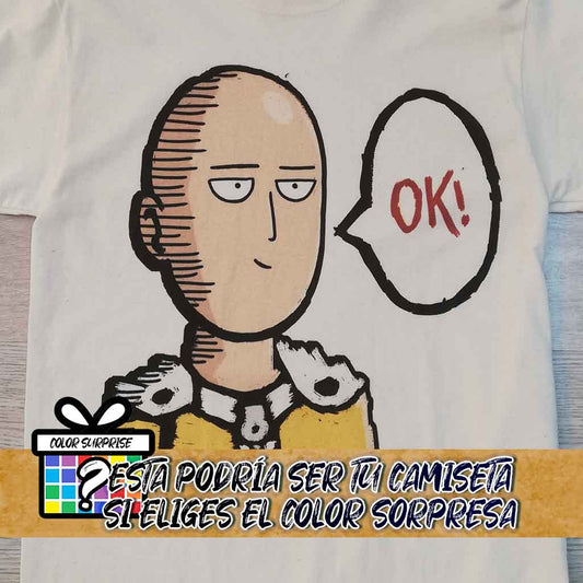 Camiseta Saitama OK | Anime One Punch Man | Mujer - Vista Frontal