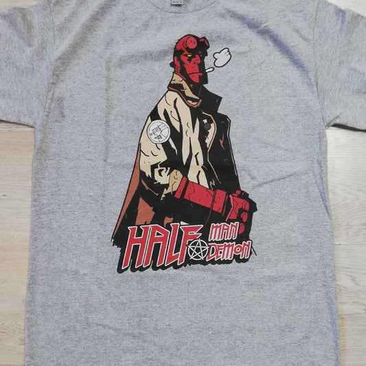 Camiseta de Half Man Half Devil del Cómic Hellboy