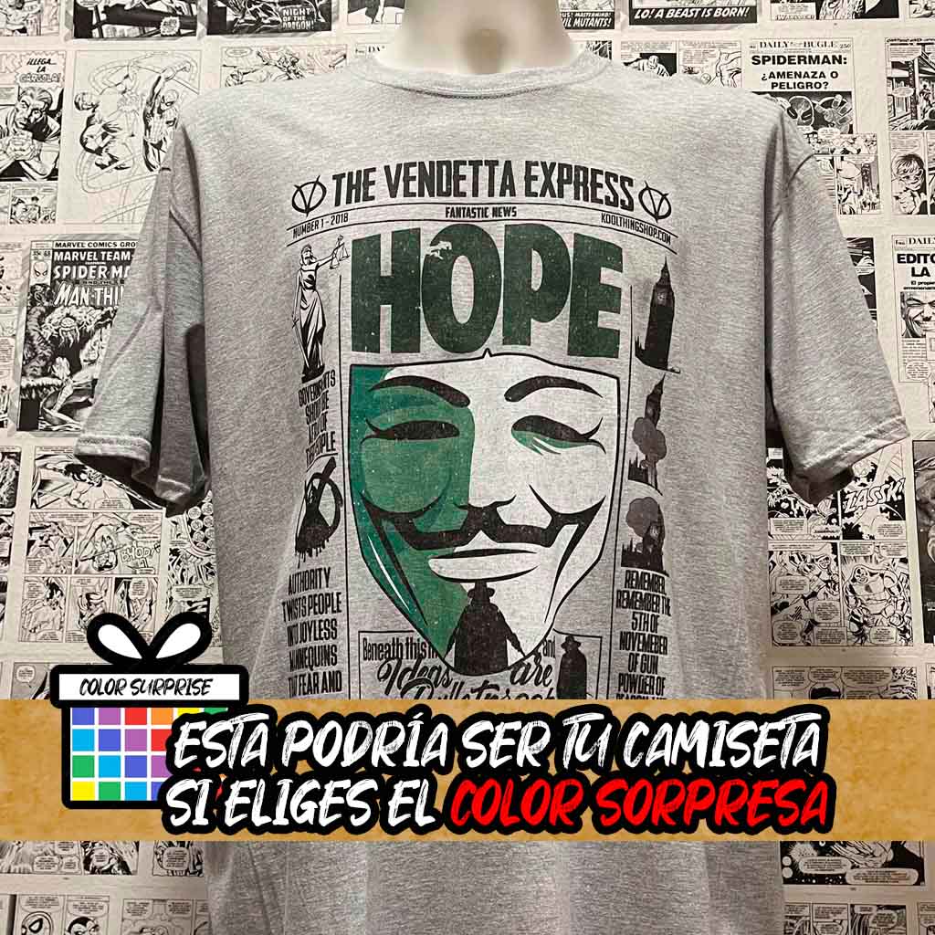 camiseta comic V de vendetta hope
