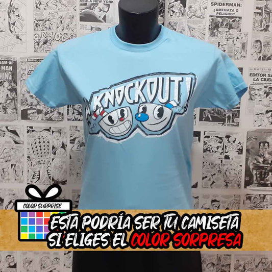 Camiseta Knockout! | Videojuego Cuphead | Infantil - Vista Frontal