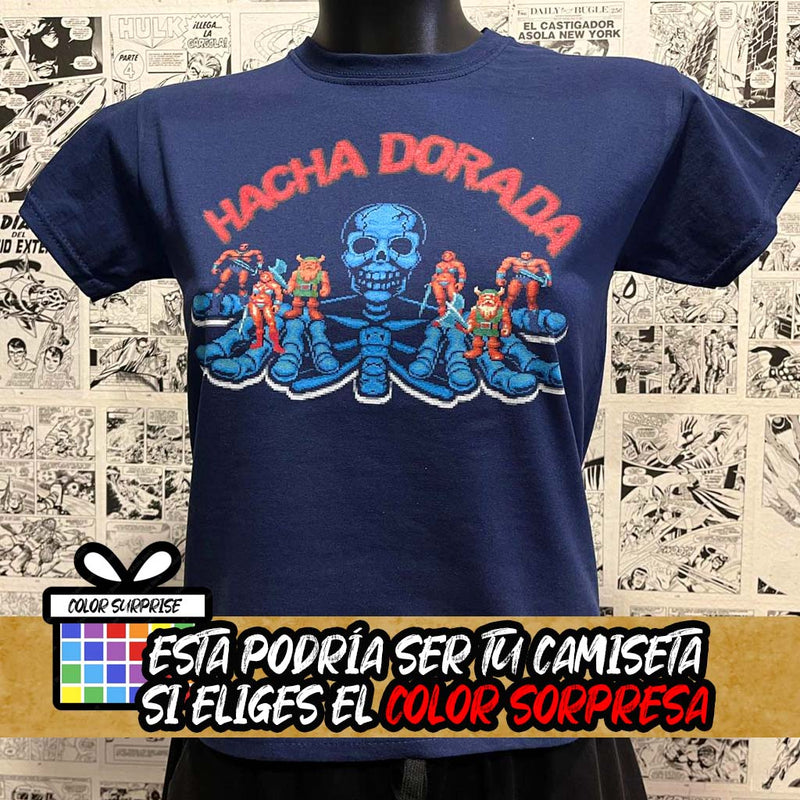 Camiseta Hacha Dorada Retro Gaming | Videojuegos Golden Axe | Infantil