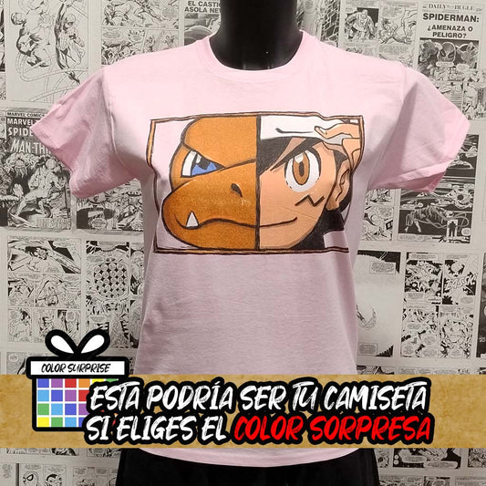 Camiseta Pokémon | Duo Ash Charizard | Mujer - Vista Frontal