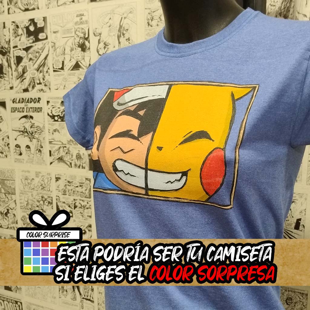 Camiseta Pokémon | Duo Ash Pikachu | Hombre