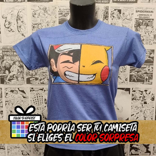 Camiseta Pokémon | Duo Ash Pikachu | Infantil - Vista Frontal
