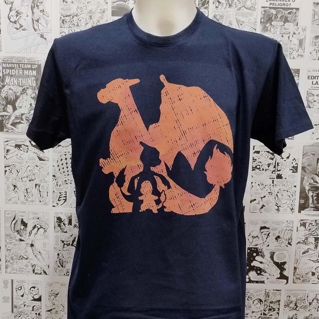Camiseta Evolución de Charmander | Videojuego Pokemon | Hombre