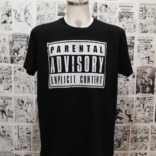Camiseta Parental Advisory | Música Hip Hop & Rock | Hombre - Vista Frontal