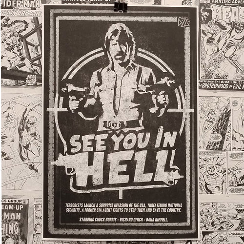 Póster Chuck Norris en la Película Invasión USA - Frontal