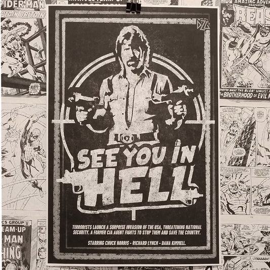 Póster Chuck Norris en la Película Invasión USA - Frontal