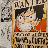 Luffy Wanted Anime One Piece | Póster Coleccionista | Kool Things detalle 2