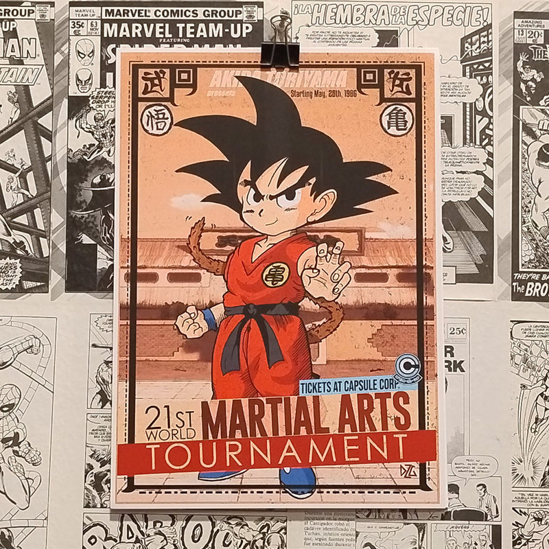 Goku en el 21 Torneo de las Artes Marciales | Póster Coleccionista | Kool Things - Póster Exclusivo Kool Things