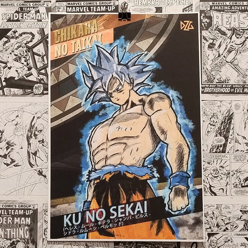 Póster Goku Ultrainstinto del Anime Dragon Ball - Frontal