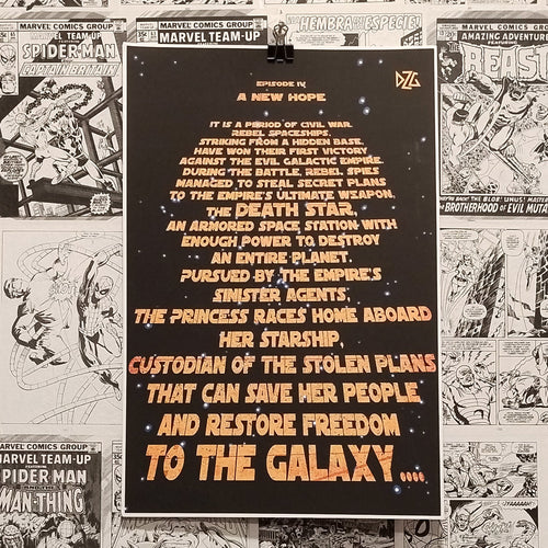 Póster Texto Una Nueva Esperanza Episodio IV Star Wars - Frontal