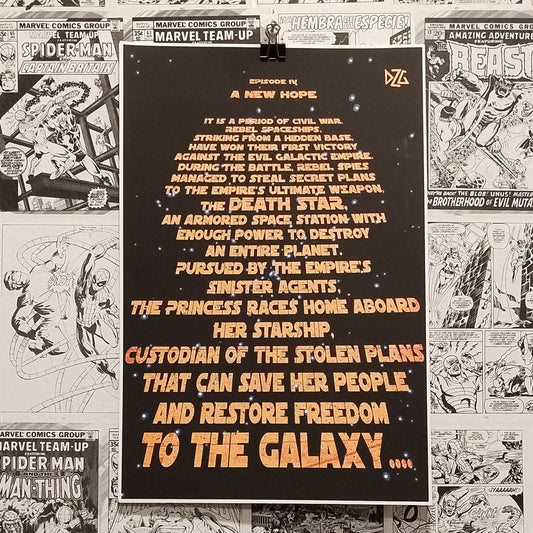 Póster Texto Una Nueva Esperanza Episodio IV Star Wars - Frontal