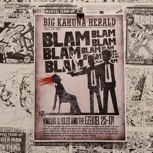 Póster Balm Blam Película Pulp Fiction   - Frontal