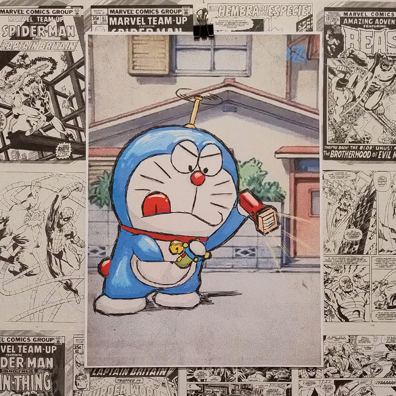 El gato cósmico del Anime Doraemon | Póster Coleccionista | Kool Things - Póster Exclusivo Kool Things