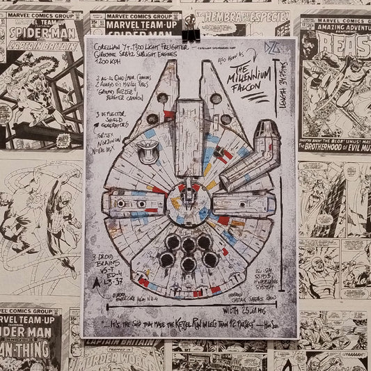Póster Halcón Milenario de las Películas Star Wars - Frontal