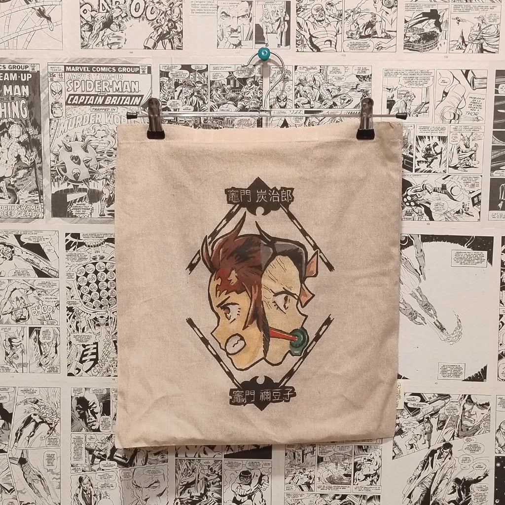 Tote de Tanjiro y Nezuko | Anime Guardianes de la Noche - Vista frontal