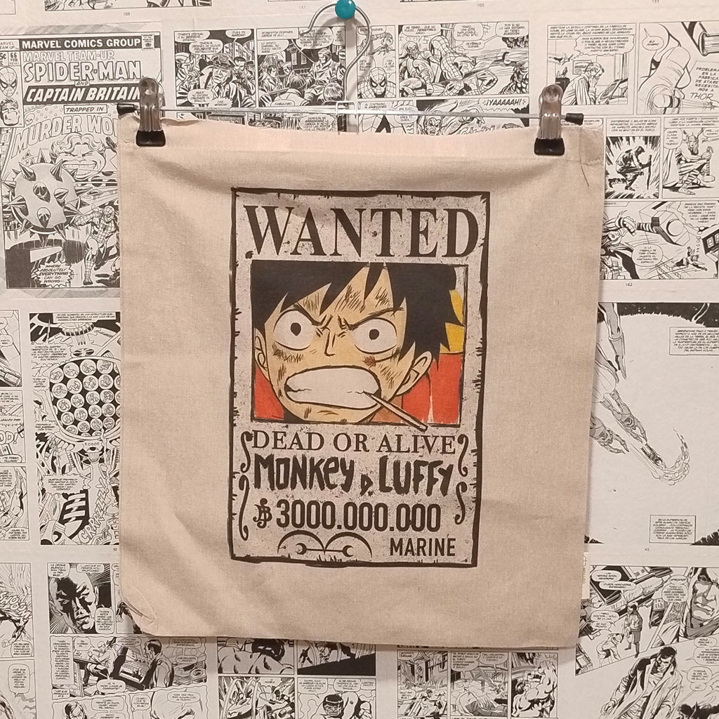 Tote Wanted Luffy | Anime One Piece - Vista frontal