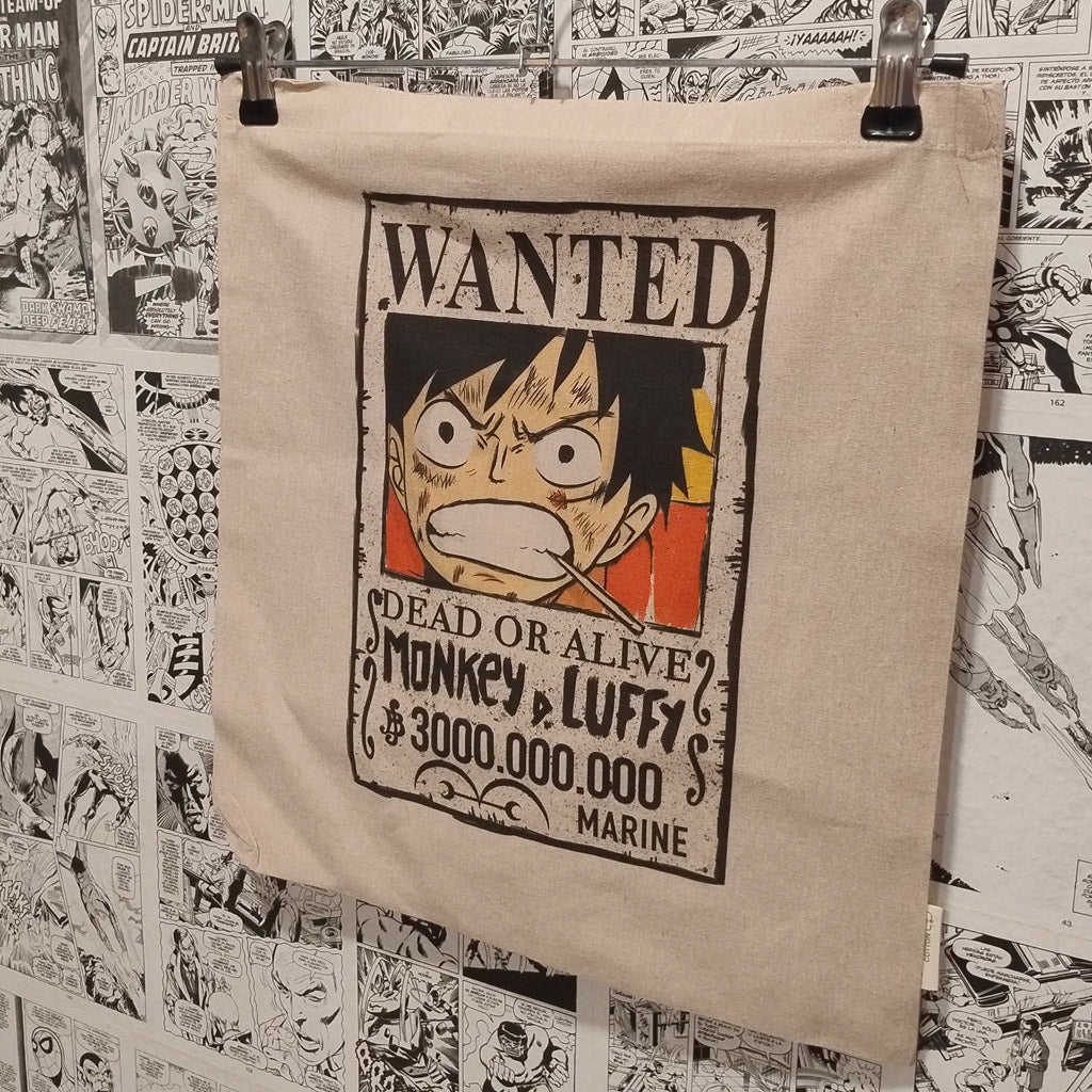 Tote Wanted Luffy | Anime One Piece - Vista lateral